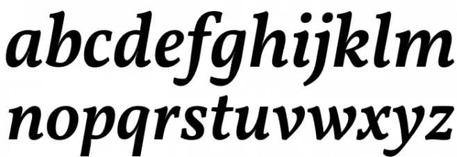 Vollkorn SemiBold Italic फ़ॉन्ट लोअरकेस