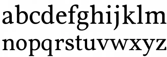 Vollkorn फ़ॉन्ट लोअरकेस