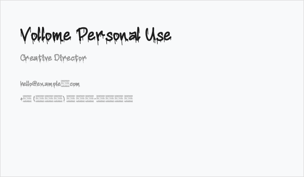 Vollome Personal Use Business Card