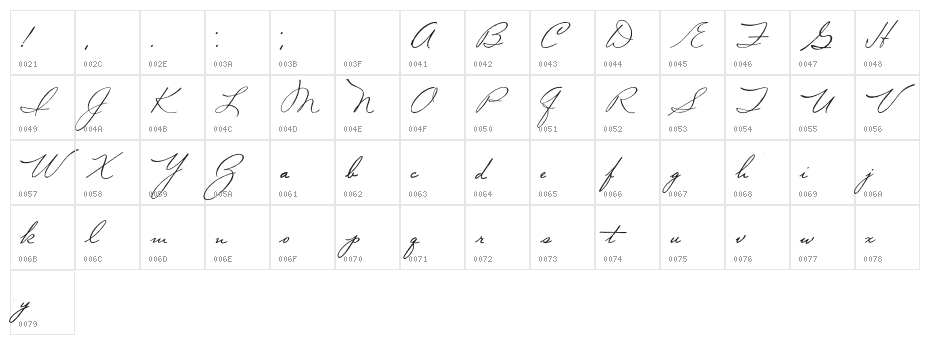 Volstead Character Map