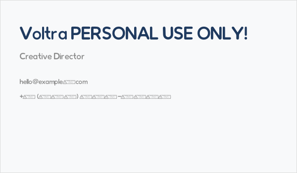 Voltra PERSONAL USE ONLY! Business Card