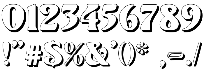 Volute Shadow Font OTHER CHARS