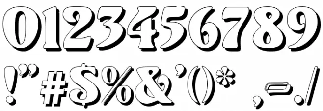 Volute Shadow Font OTHER CHARS