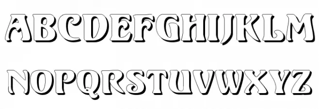 Volute Shadow Font LOWERCASE