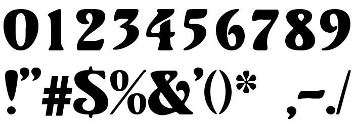 Volute Font Alte caractere