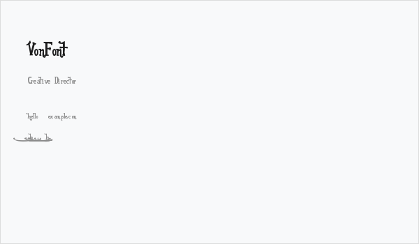 VonFont Business Card