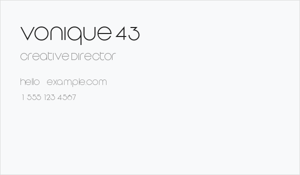 Vonique 43 Business Card