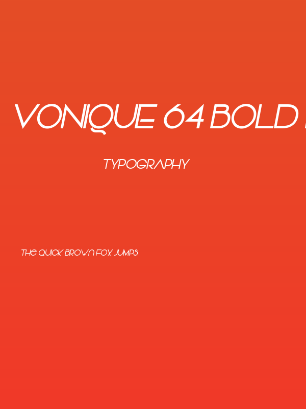 Vonique 64 Bold Italic Poster