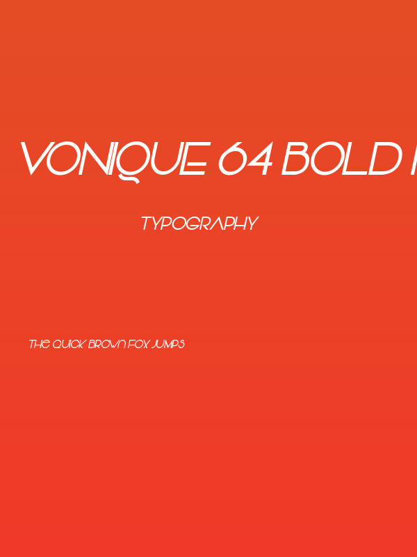 Vonique 64 Bold Italic Poster