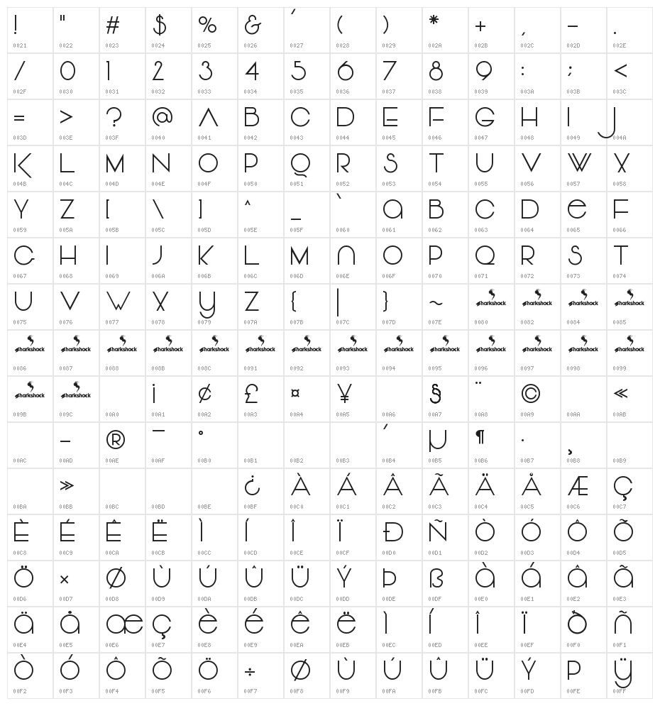 Vonique 64 Character Map