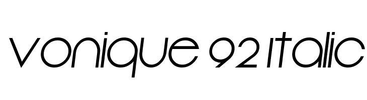 Vonique 92 Italic  नि: शुल्क फ़ॉन्ट्स डाउनलोड