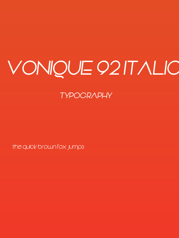 Vonique 92 Italic Poster