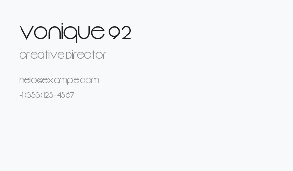 Vonique 92 Business Card