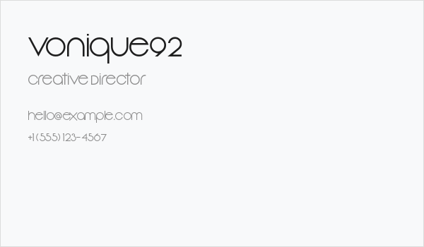 Vonique92 Business Card