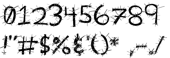 Voodoo Needles Font OTHER CHARS