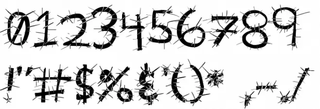 Voodoo Needles Font OTHER CHARS
