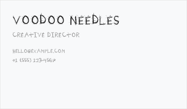 Voodoo Needles Business Card