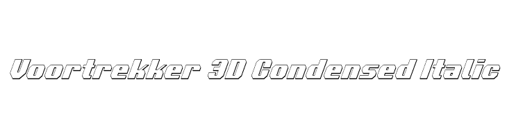 Voortrekker 3D Condensed Italic फ़ॉन्ट