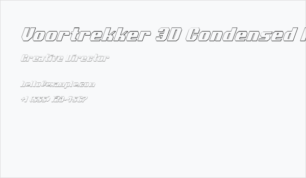 Voortrekker 3D Condensed Italic Business Card