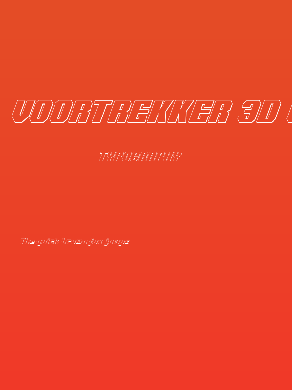 Voortrekker 3D Condensed Italic Poster