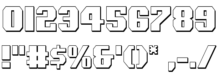Voortrekker 3D Condensed Caratteri ALTRI CARATTERI