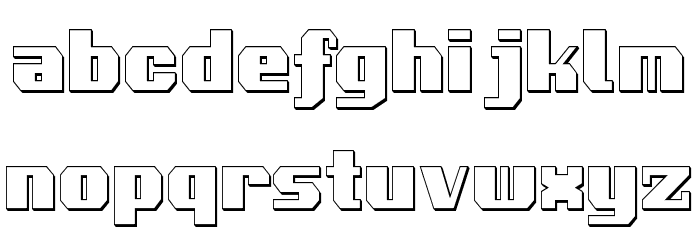 Voortrekker 3D Condensed Caratteri MINUSCOLO