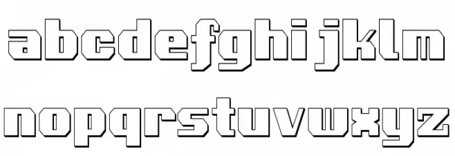 Voortrekker 3D Condensed フォント 小文字