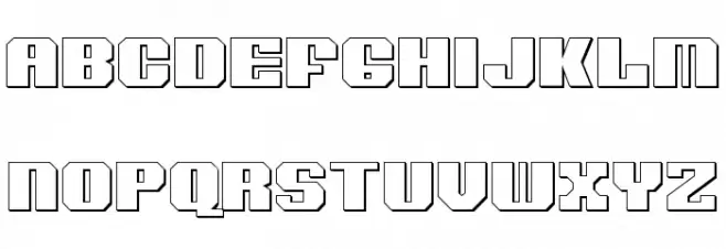 Voortrekker 3D Font UPPERCASE