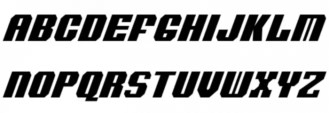 Voortrekker Condensed Italic Caratteri MAIUSCOLE
