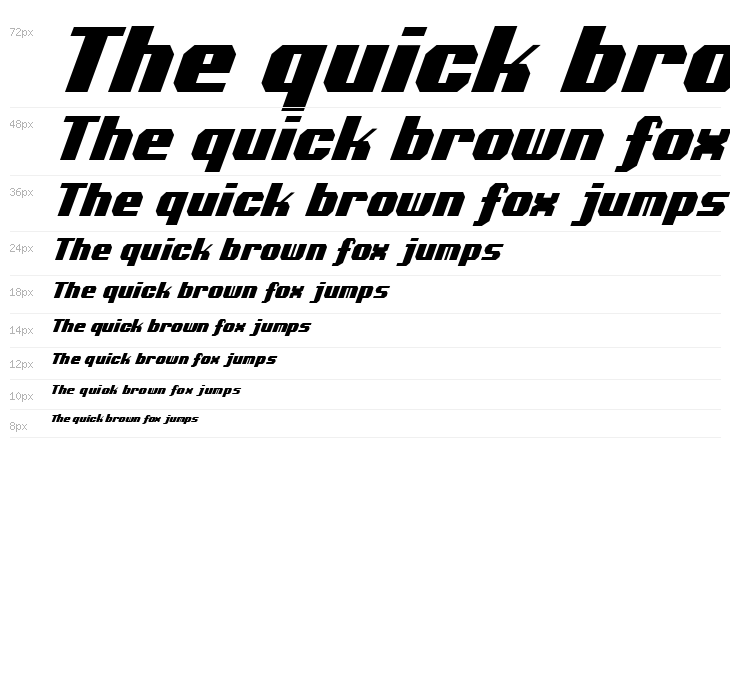 Voortrekker Condensed Italic Waterfall