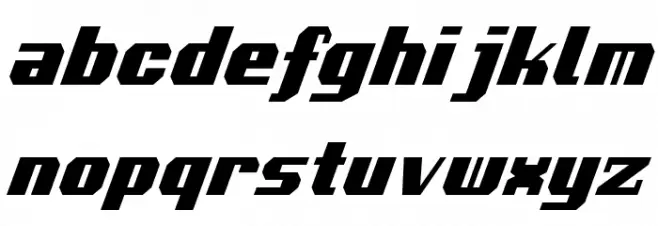 Voortrekker Condensed Italic Caratteri MINUSCOLO