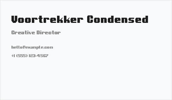 Voortrekker Condensed Business Card