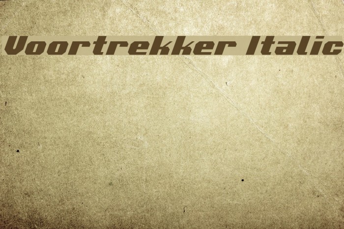 Voortrekker Italic Font examples