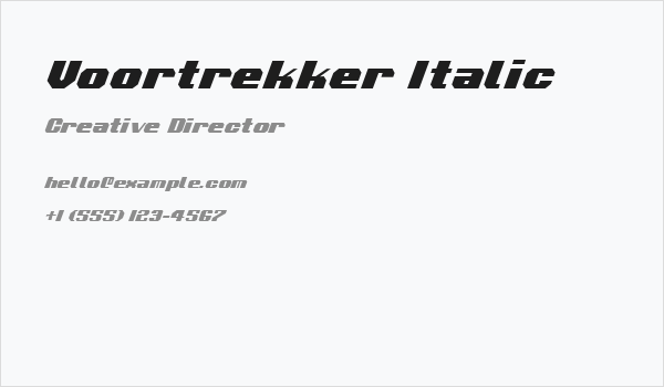 Voortrekker Italic Business Card