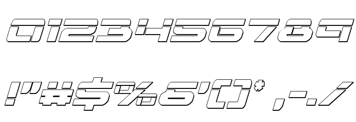 Vorpal 3D Italic Font OTHER CHARS