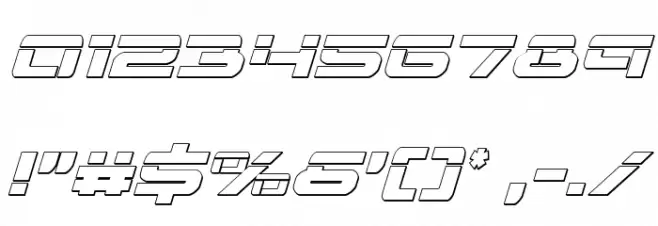 Vorpal 3D Italic Font OTHER CHARS