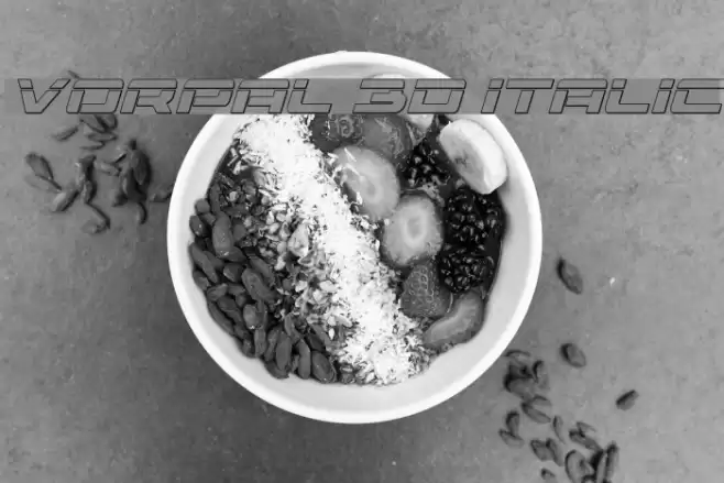 Vorpal 3D Italic Font examples