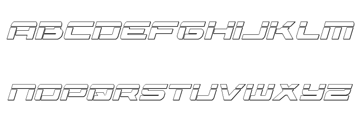 Vorpal 3D Italic Font LOWERCASE