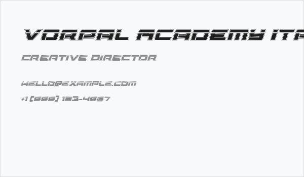 Vorpal Academy Italic Business Card