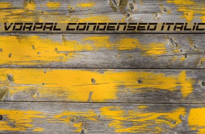 Vorpal Condensed Italic Font examples