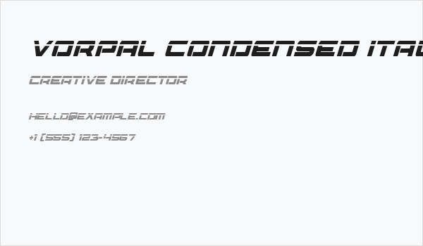 Vorpal Condensed Italic Business Card