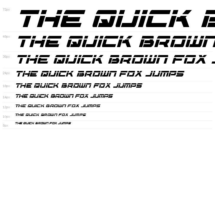 Vorpal Condensed Italic Waterfall