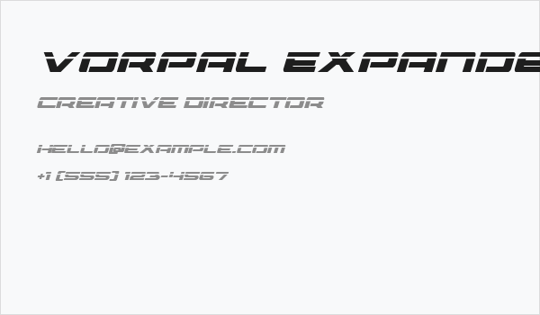 Vorpal Expanded Italic Business Card