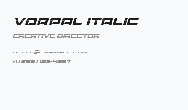 Vorpal Italic Business Card