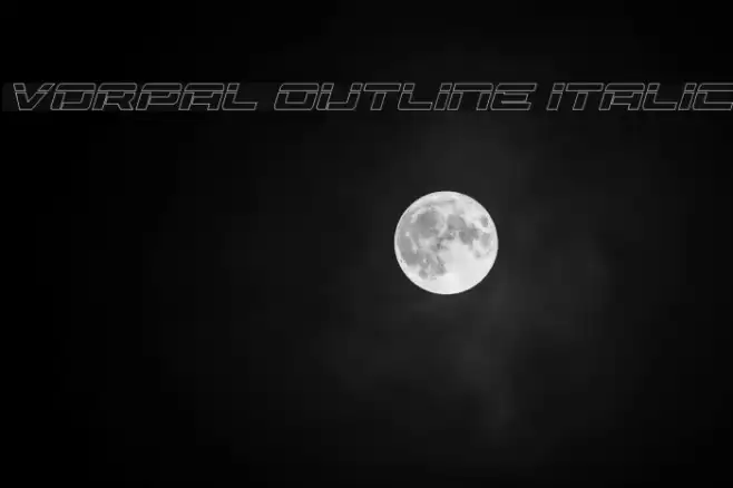 Vorpal Outline Italic Font examples