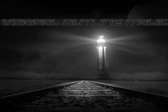 Vorpal Outline Italic Font examples