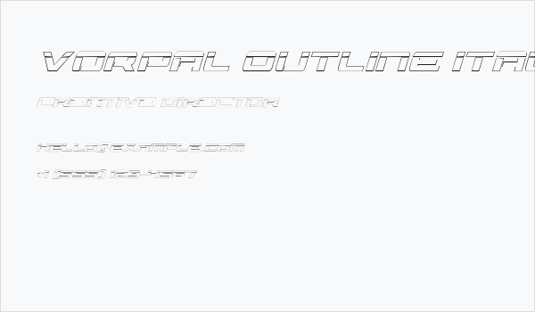 Vorpal Outline Italic Business Card