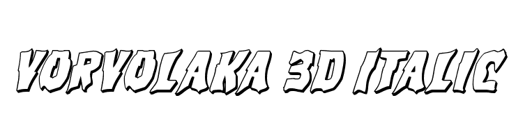 Vorvolaka 3D Italic  font caratteri gratis