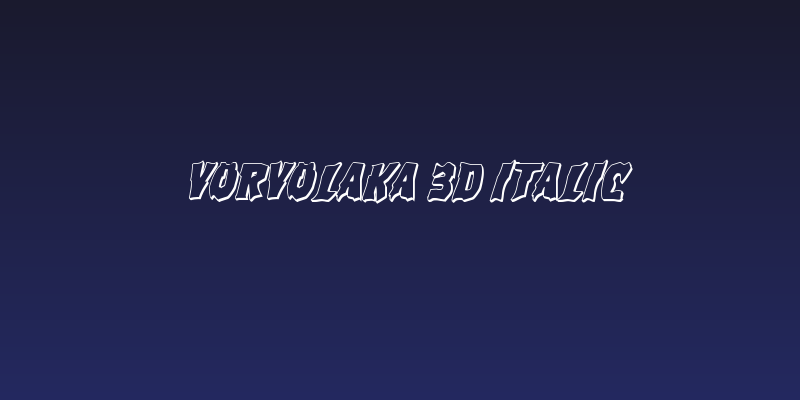 Vorvolaka 3D Italic Social Header
