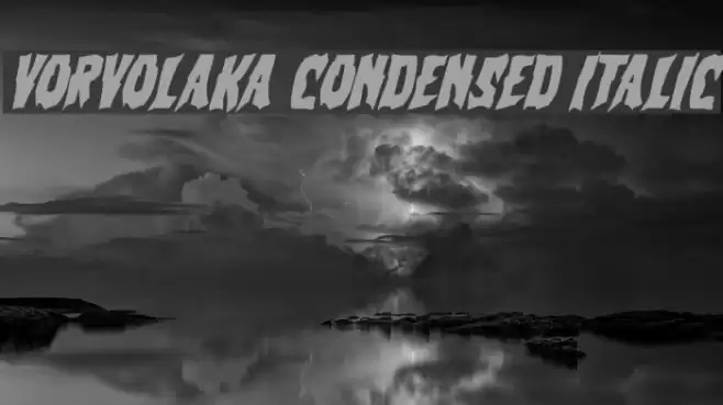 Vorvolaka Condensed Italic Font examples
